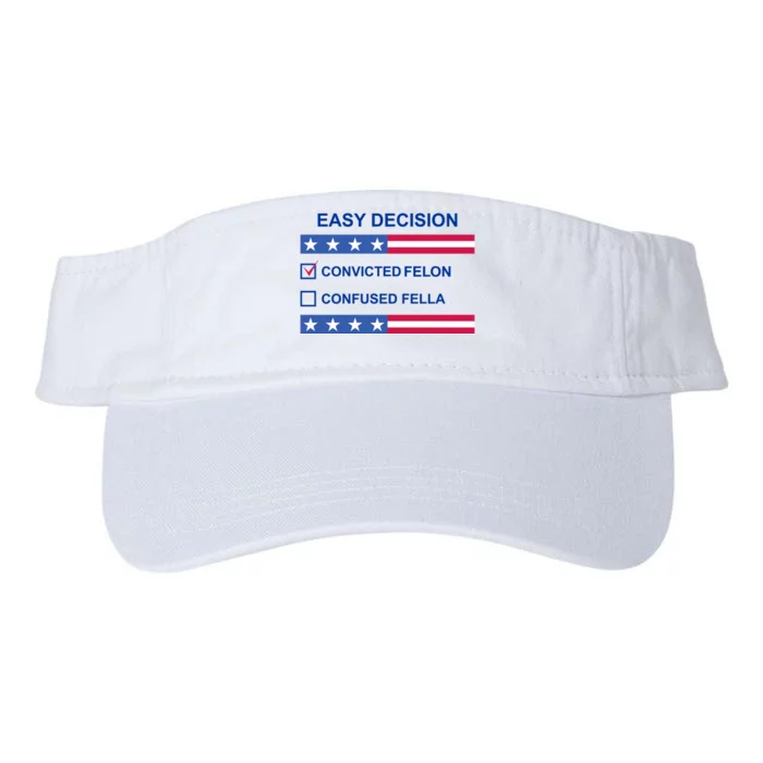 Easy Decision Trump 2024 Convicted Felon Valucap Bio-Washed Visor