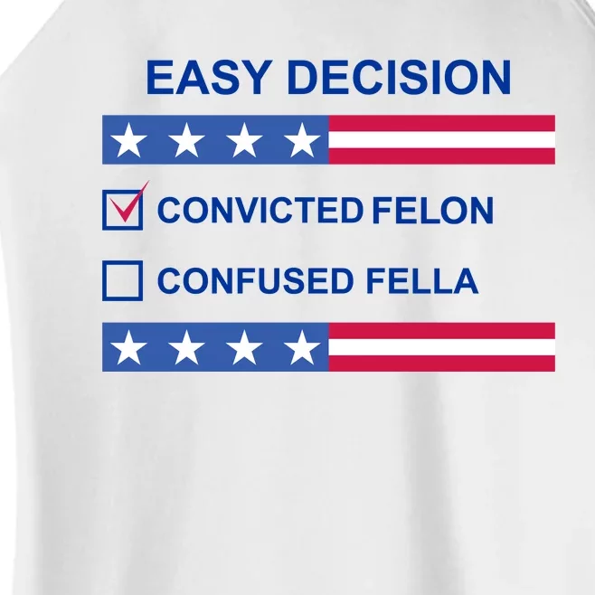 Easy Decision Trump 2024 Convicted Felon Women’s Perfect Tri Rocker Tank