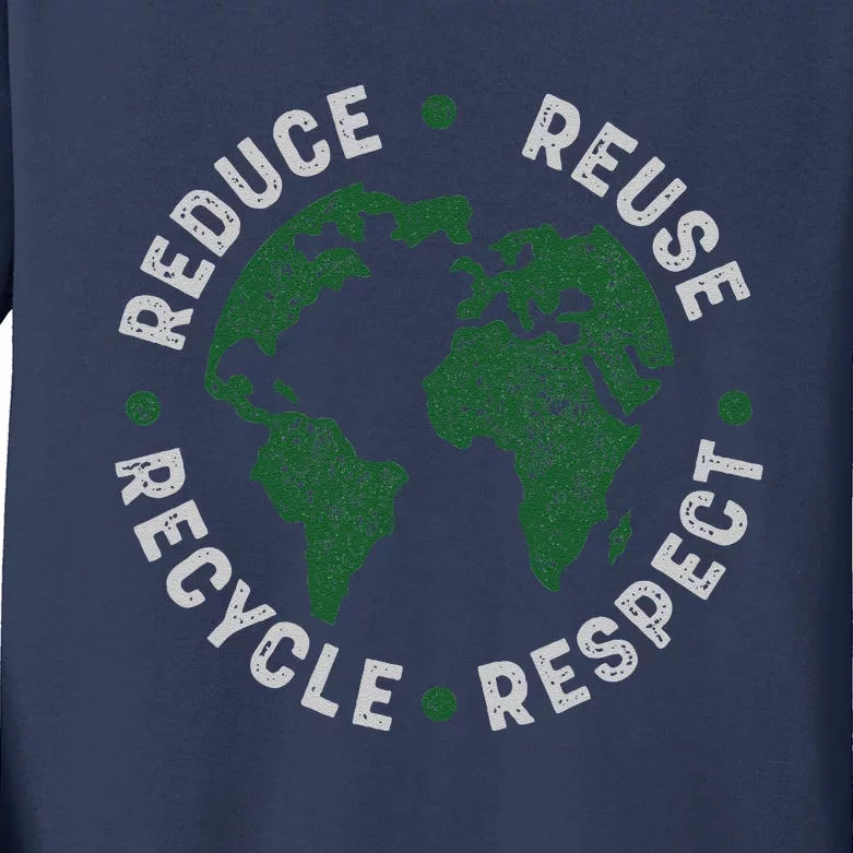 Earth Day Teacher Environment Day Recycle Earth Day Kids Long Sleeve Shirt