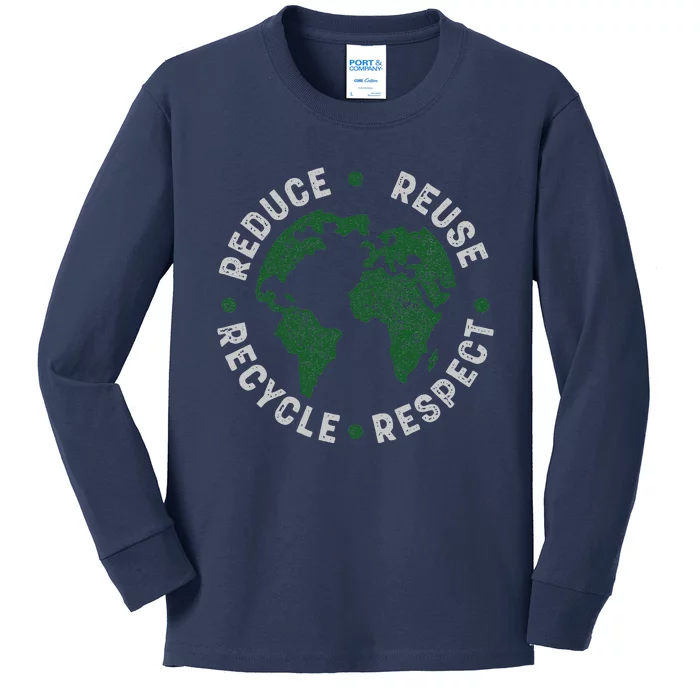 Earth Day Teacher Environment Day Recycle Earth Day Kids Long Sleeve Shirt