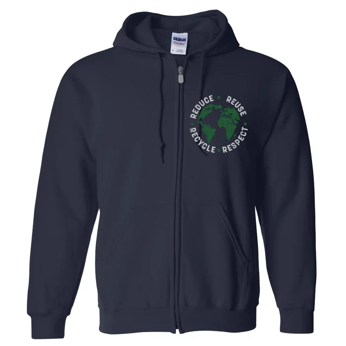 Earth Day Teacher Environment Day Recycle Earth Day Full Zip Hoodie