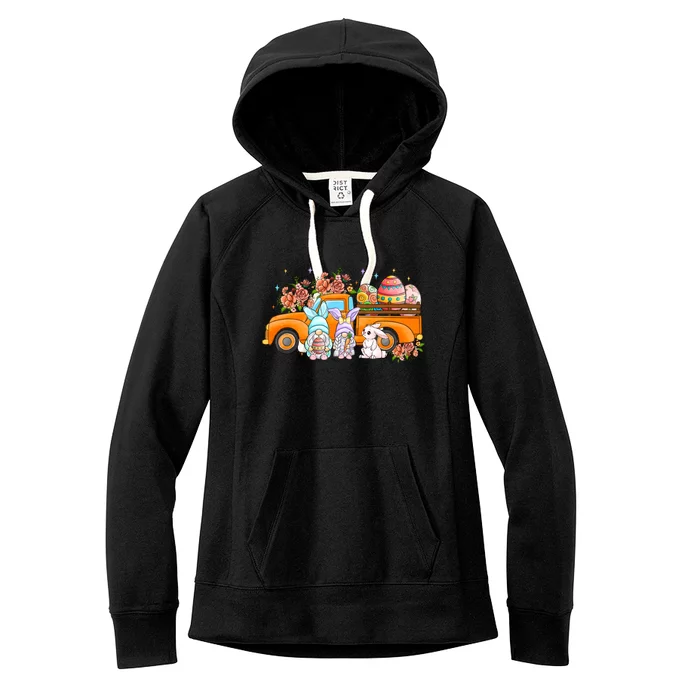 Easter Day Truck Bunny Gnomes Gift Easter Egg Women's Fleece Hoodie