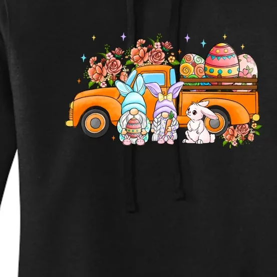 Easter Day Truck Bunny Gnomes Gift Easter Egg Women's Pullover Hoodie