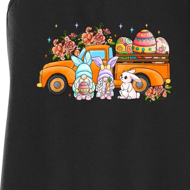 Easter Day Truck Bunny Gnomes Gift Easter Egg Women's Racerback Tank