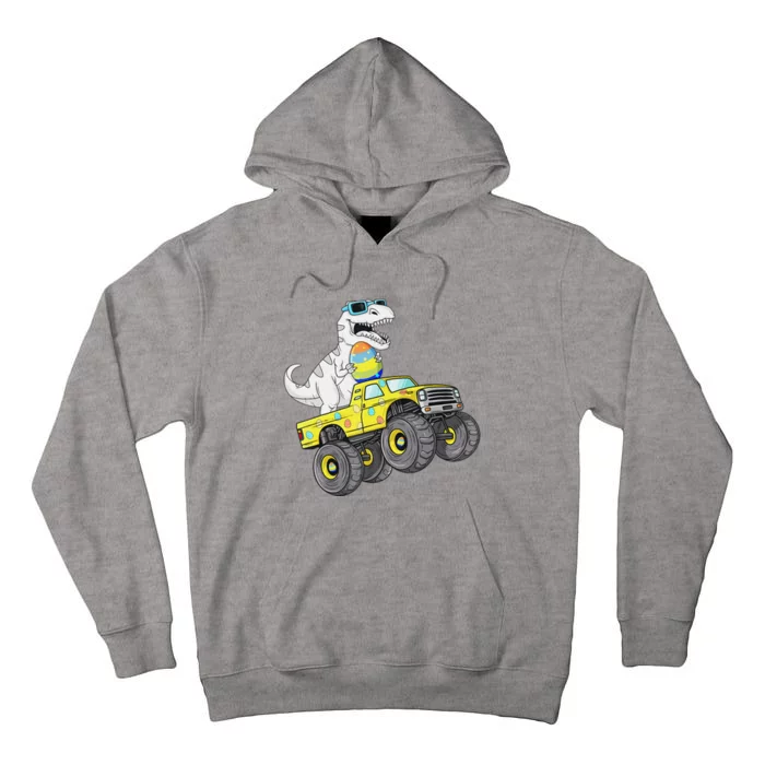 Easter Day T Rex Dino Riding A Monster Truck Tall Hoodie