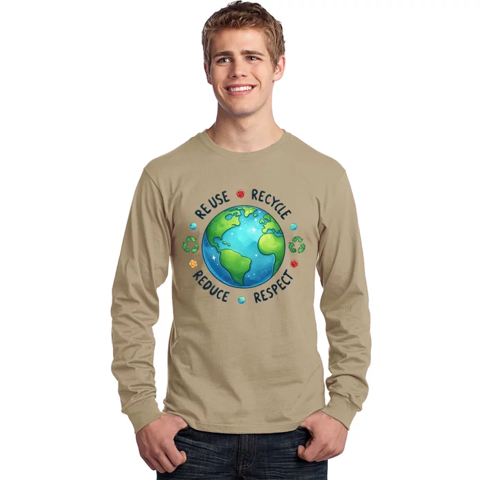 Earth Day Teacher Environment Day Recycle Earth Day Long Sleeve Shirt