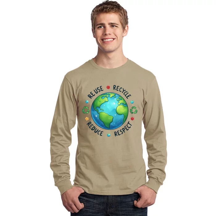 Earth Day Teacher Environment Day Recycle Earth Day Tall Long Sleeve T-Shirt