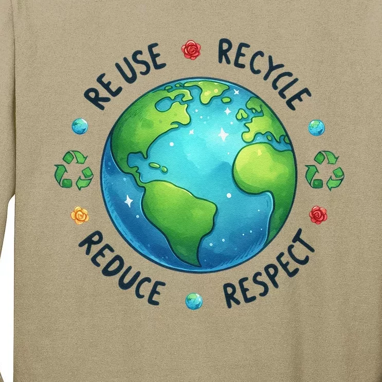 Earth Day Teacher Environment Day Recycle Earth Day Tall Long Sleeve T-Shirt