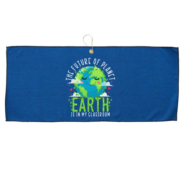 Earth Day Teachers Classroom Funny Teacher Large Microfiber Waffle Golf Towel