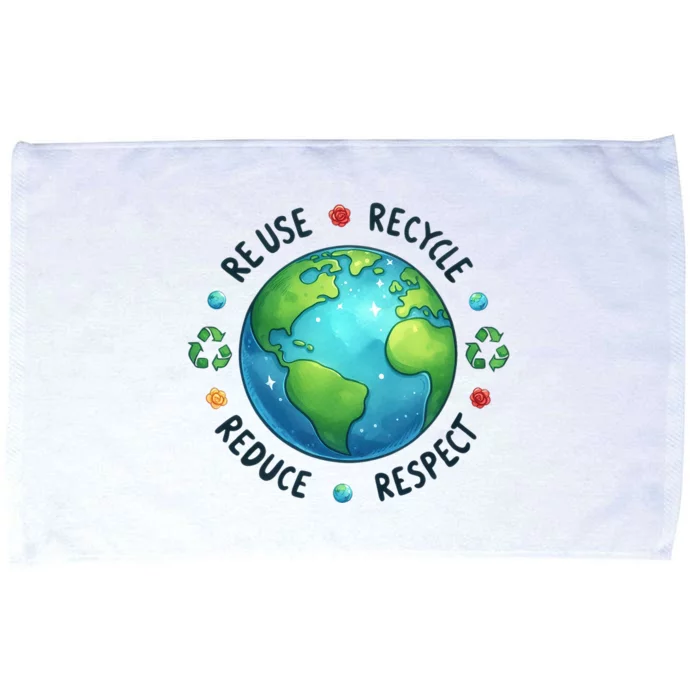 Earth Day Teacher Environment Day Recycle Earth Day Microfiber Hand Towel