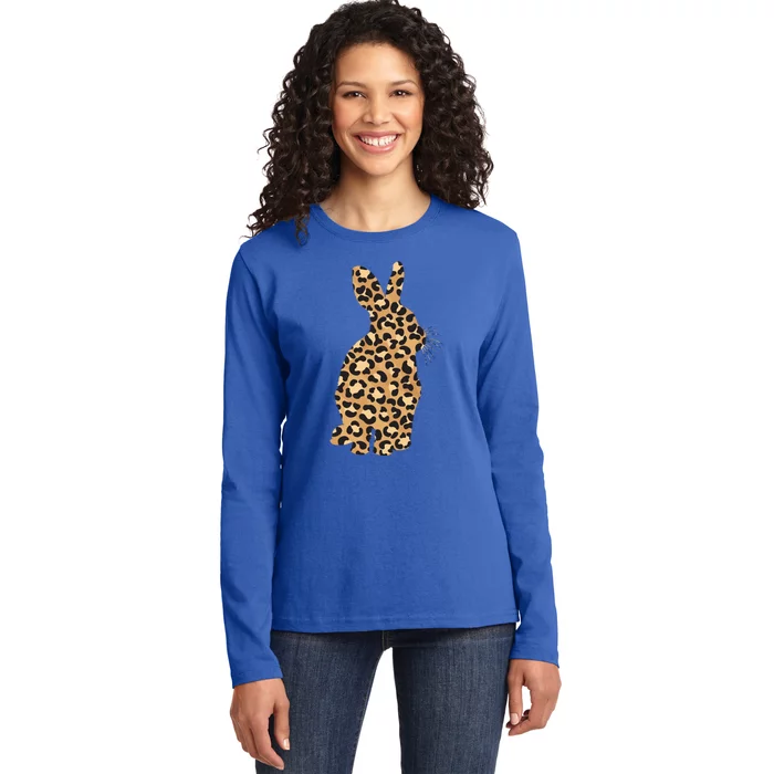 Easter Day Tee Easter Leopard Bunny Rabbit Palm Sunday Gift Ladies Long Sleeve Shirt