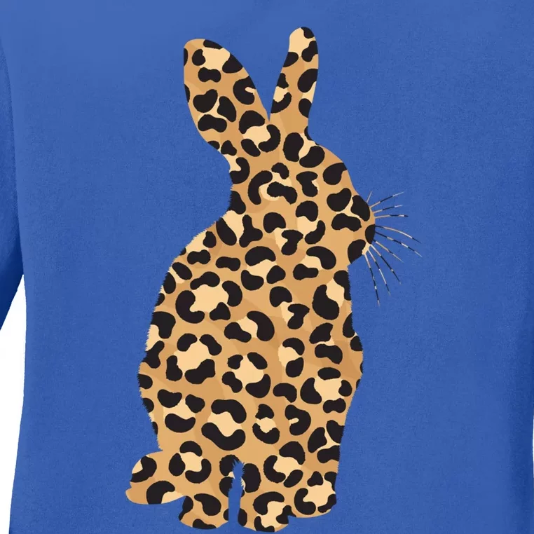 Easter Day Tee Easter Leopard Bunny Rabbit Palm Sunday Gift Ladies Long Sleeve Shirt