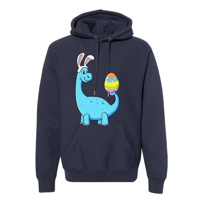 Easter Day T Rex Dino Rabbit Ears With Egg Premium Hoodie