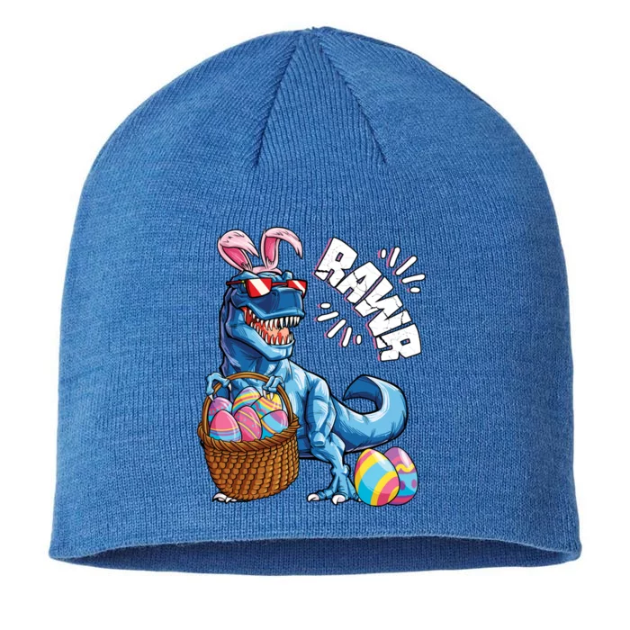 Easter Dinosaur T Rex Eggs Rawr Bunny Ears Gift 8 1/2in Sustainable Knit Beanie