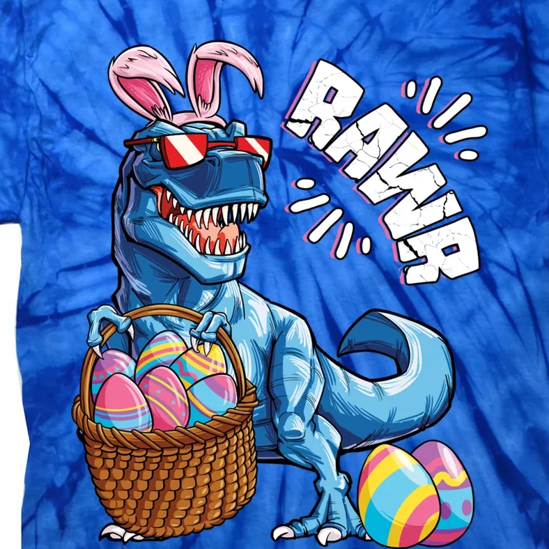 Easter Dinosaur T Rex Eggs Rawr Bunny Ears Gift Tie-Dye T-Shirt