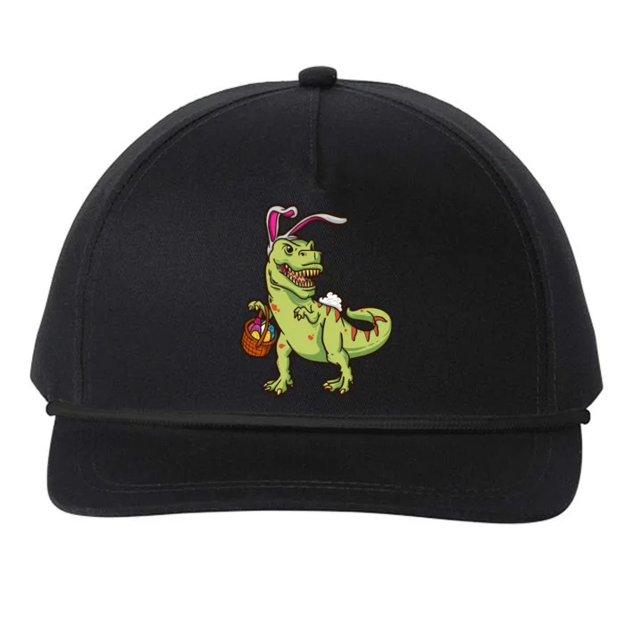 Easter Dinosaur Tfunny Giftrex With Bunny Ears Easter Basket Easter Meaningful G Snapback Five-Panel Rope Hat