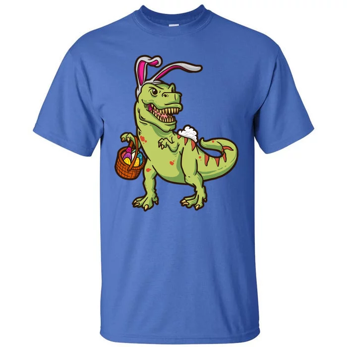 Easter Dinosaur Tfunny Giftrex With Bunny Ears Easter Basket Easter Meaningful G Tall T-Shirt