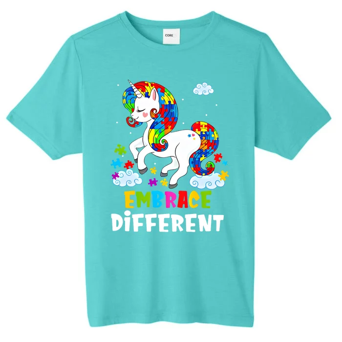 Embrace Different Unicorn Autism Autism Unicorn Gift ChromaSoft Performance T-Shirt