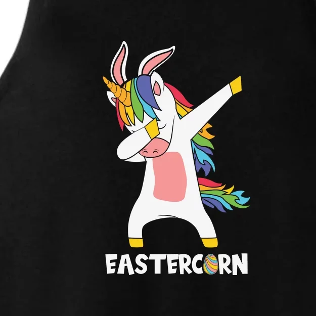 Eastercorn Dabbing Unicorn Easter Day Ladies Tri-Blend Wicking Tank