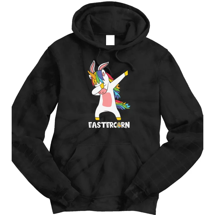 Eastercorn Dabbing Unicorn Easter Day Tie Dye Hoodie