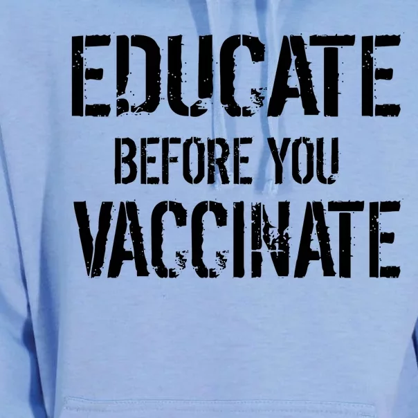 Educate Before You Vaccinate Unisex Surf Hoodie