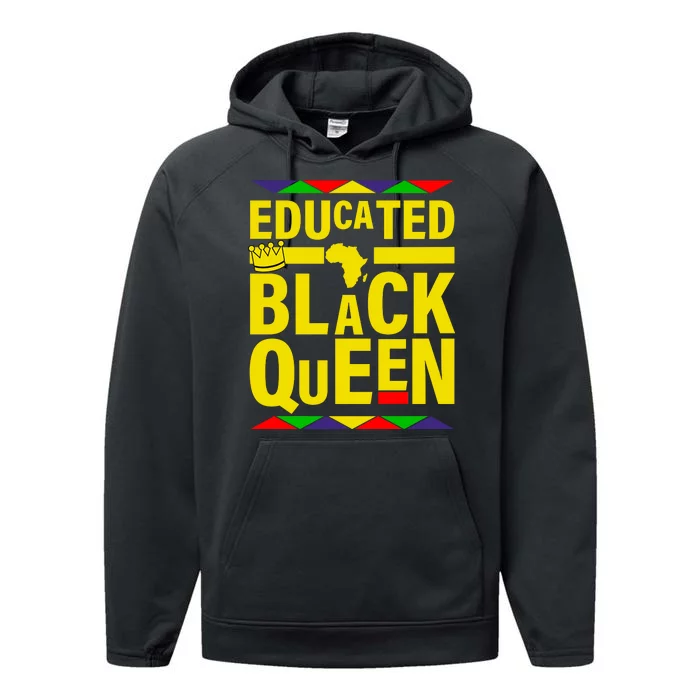 Educated Black Queen Performance Fleece Hoodie