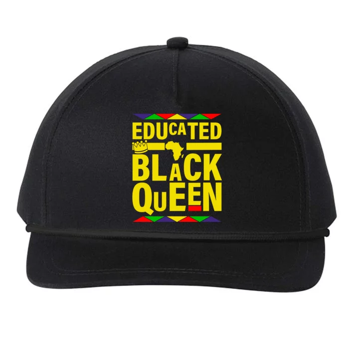 Educated Black Queen Snapback Five-Panel Rope Hat