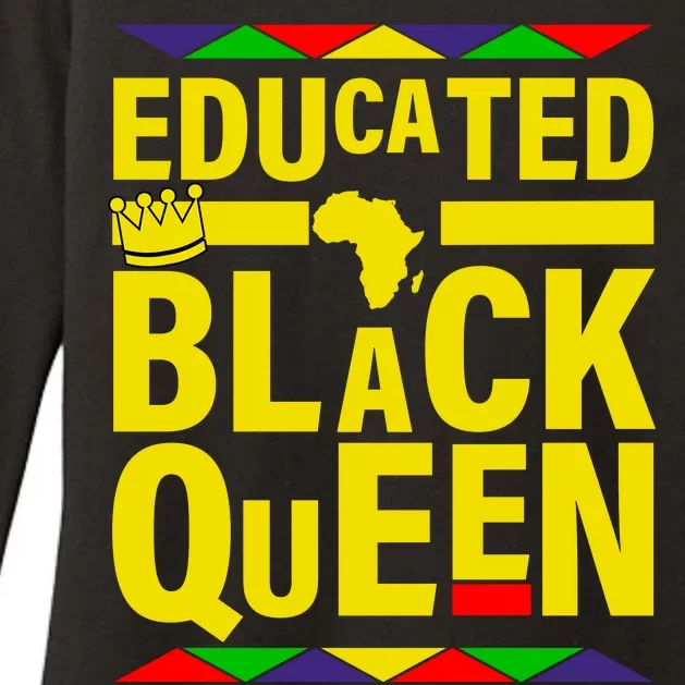 Educated Black Queen Womens CVC Long Sleeve Shirt