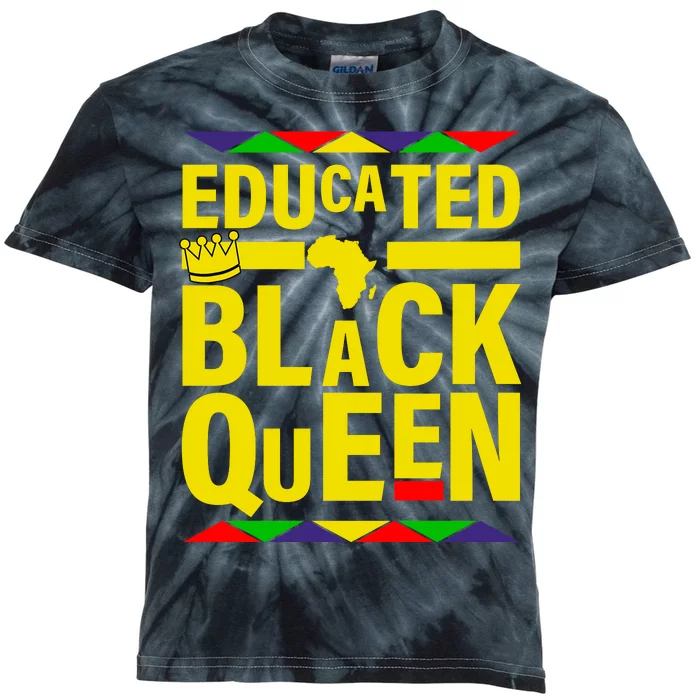 Educated Black Queen Kids Tie-Dye T-Shirt