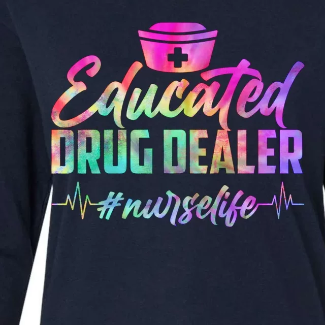 Educated Drug Dealer Nurselife Womens Cotton Relaxed Long Sleeve T-Shirt