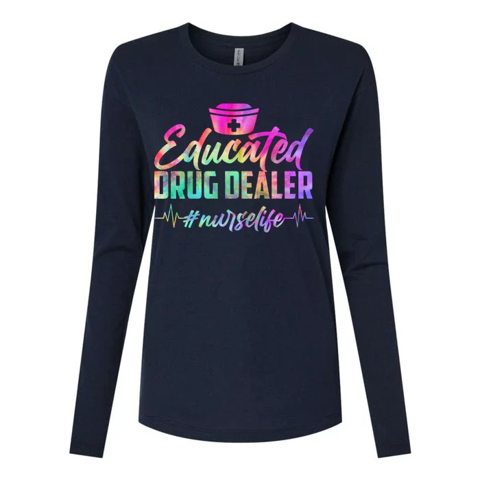 Educated Drug Dealer Nurselife Womens Cotton Relaxed Long Sleeve T-Shirt