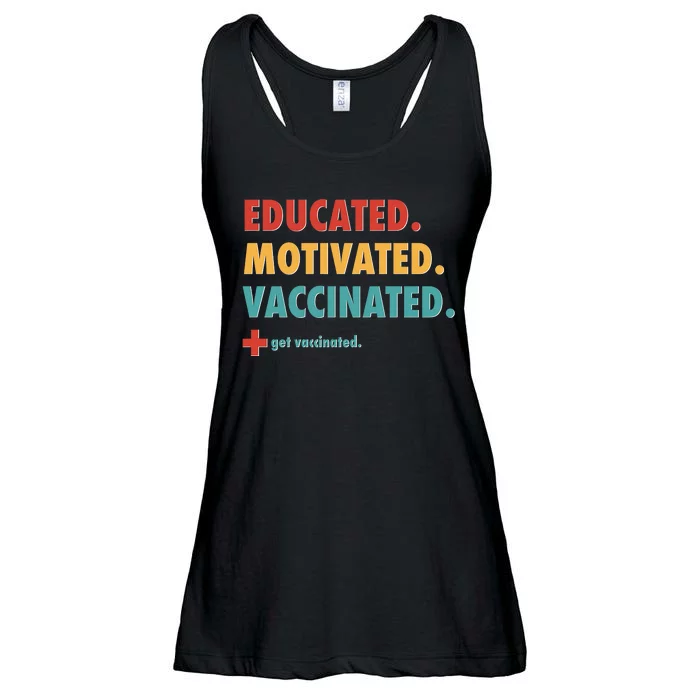 Educated Motivated Vaccinated Get Vaccinated Ladies Essential Flowy Tank