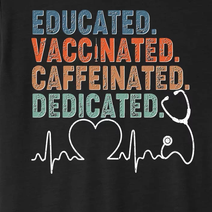 Educated Vaccinated Caffeinated Dedicated Heartbeat Stethoscope ChromaSoft Performance T-Shirt