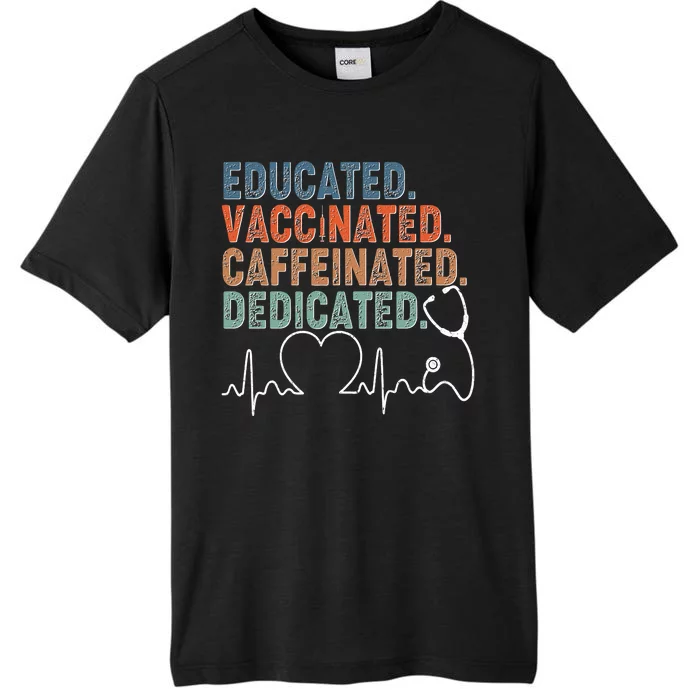 Educated Vaccinated Caffeinated Dedicated Heartbeat Stethoscope ChromaSoft Performance T-Shirt