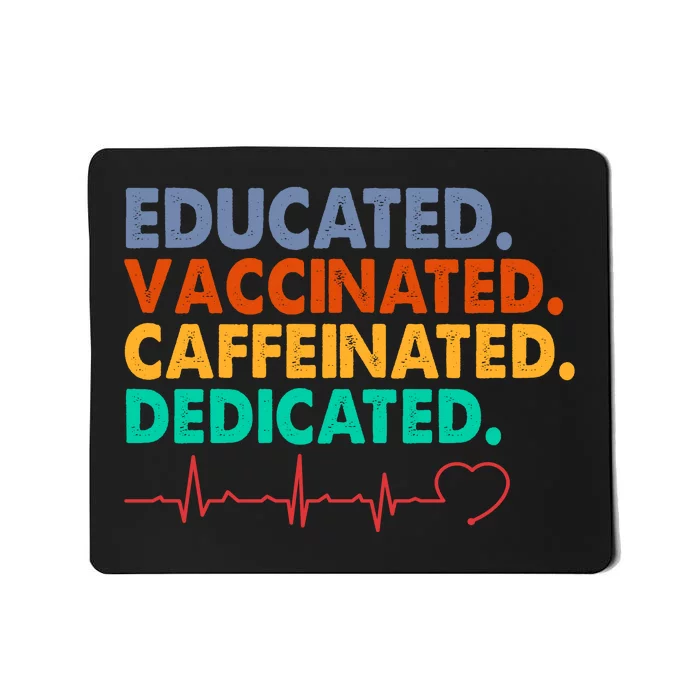 Educated Vaccinated Caffeinated Dedicated Nurse Mousepad