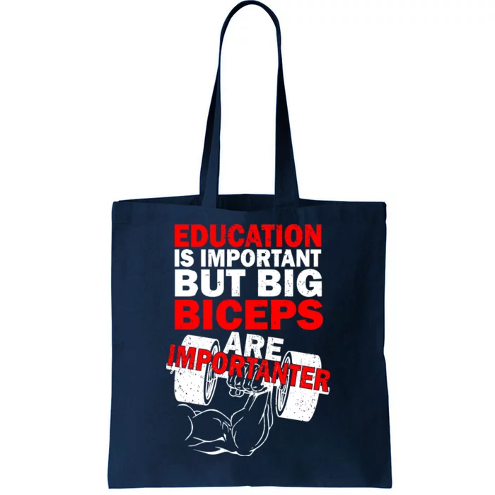 Education Is Important Big Biceps Are Importanter Tote Bag