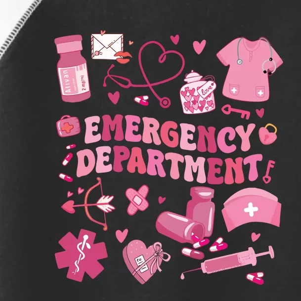 Emergency Department Valentine Funny Er Nurse Toddler Fine Jersey T-Shirt