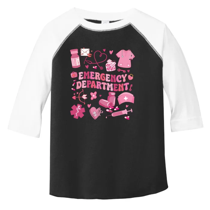 Emergency Department Valentine Funny Er Nurse Toddler Fine Jersey T-Shirt