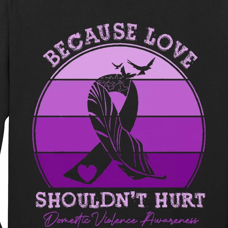 End Domestic Violence Stand with Purple Ribbon Long Sleeve Shirt