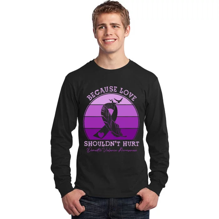 End Domestic Violence Stand with Purple Ribbon Tall Long Sleeve T-Shirt