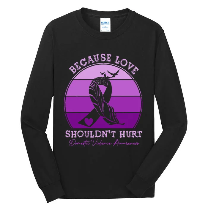 End Domestic Violence Stand with Purple Ribbon Tall Long Sleeve T-Shirt