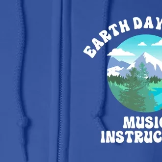 Earth Day Vibes Music Instructor Gift Full Zip Hoodie