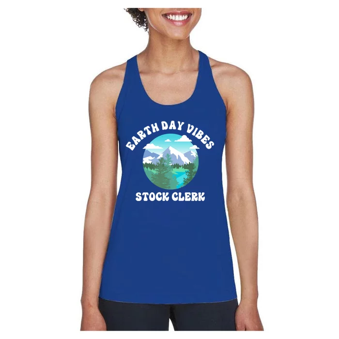 Earth Day Vibes Stock Clerk Gift Women's Racerback Tank