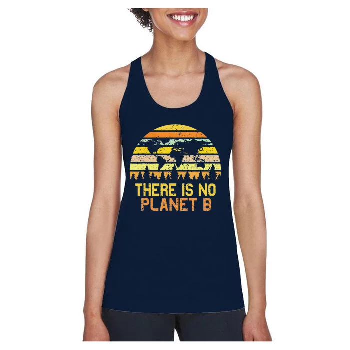 Earth Day Vintage There Is No Planet B Women's Racerback Tank