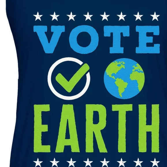 Earth Day Vote Earth Planet Environmental Awareness Ladies Essential Flowy Tank