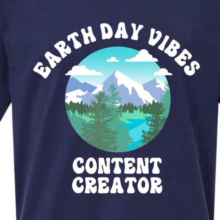 Earth Day Vibes Content Creator Gift Sueded Cloud Jersey T-Shirt