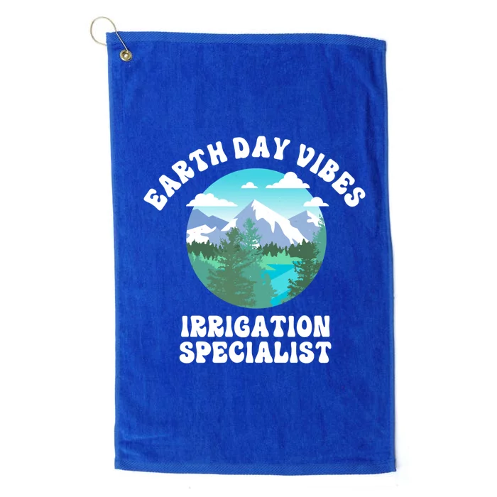 Earth Day Vibes Irrigation Specialist Gift Platinum Collection Golf Towel