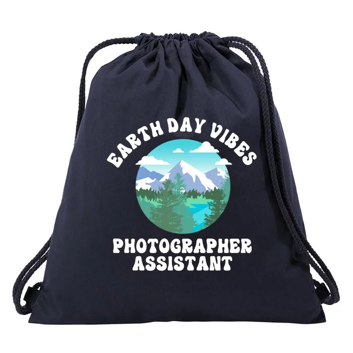 Earth Day Vibes Photographer Assistant Gift Drawstring Bag