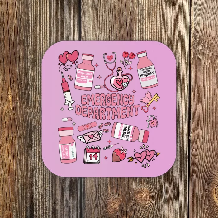 Emergency Department Valentine Er Nurse Coaster