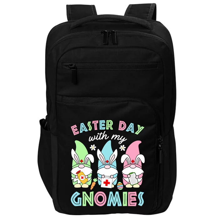 Easter Day With My Gnomes Bunny Medical Nurse Hospital Bunny Rabbit Impact Tech Backpack